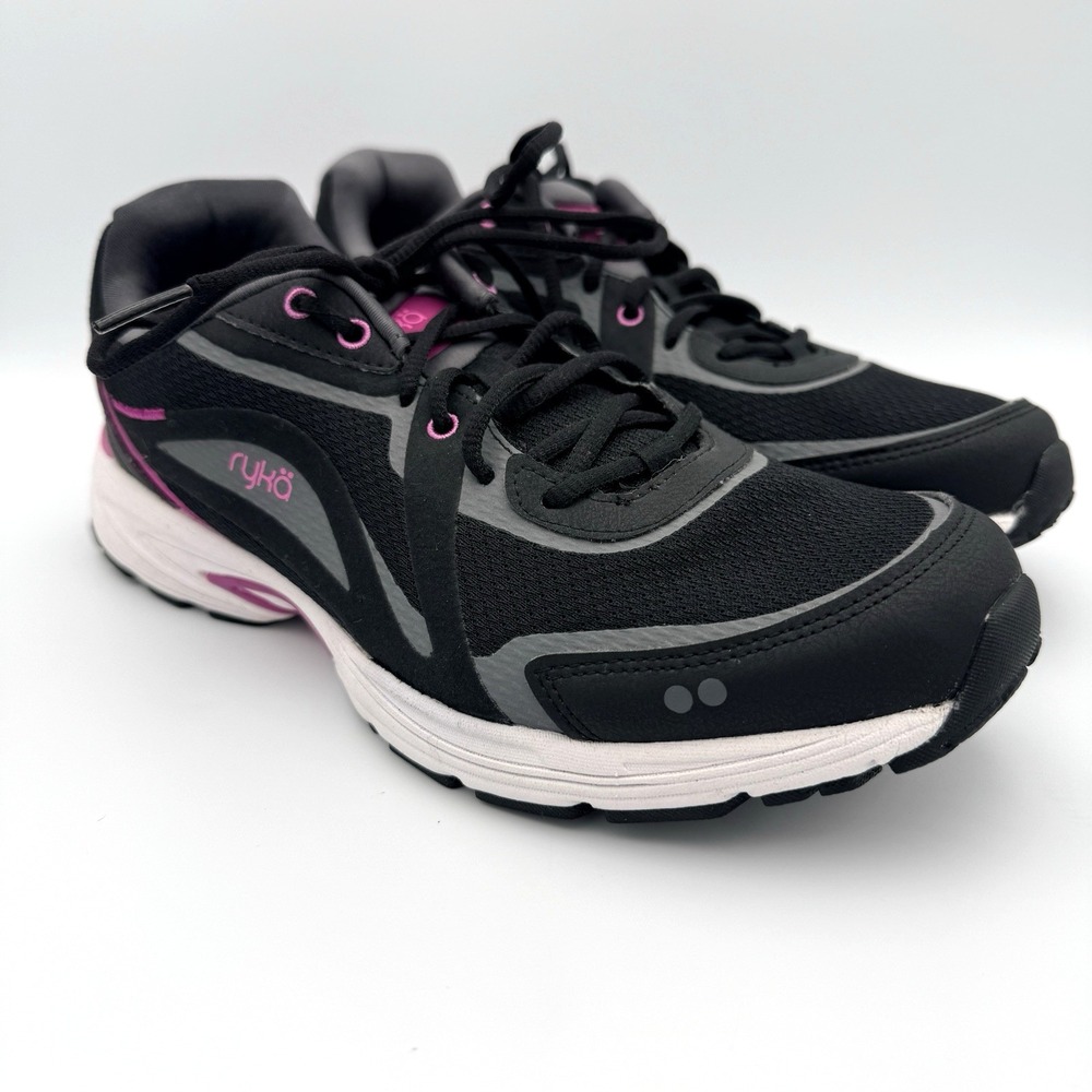 Ryka SKY WALK Walking Shoes Sneakers Black Pink Memory Foam Women's Size 8.5M